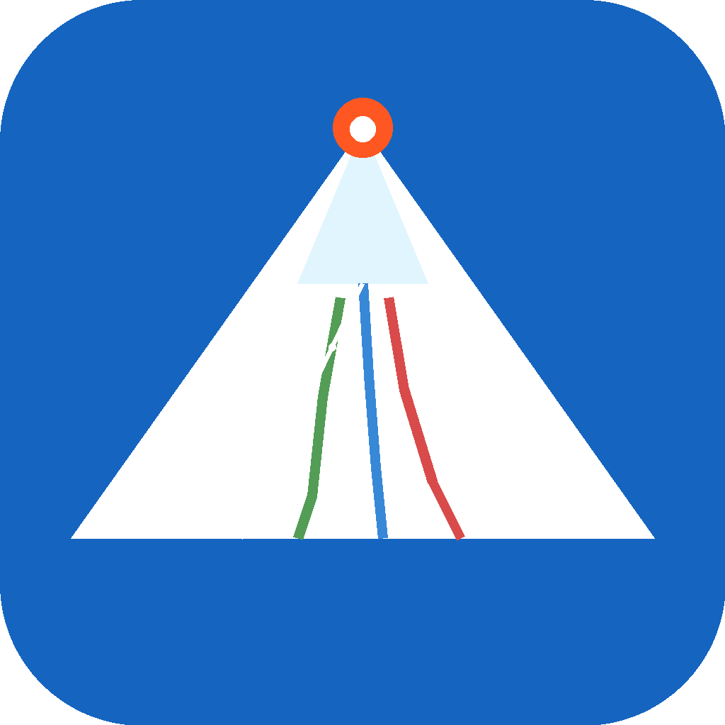 Ski Map app icon showing a mountain and three ski trails